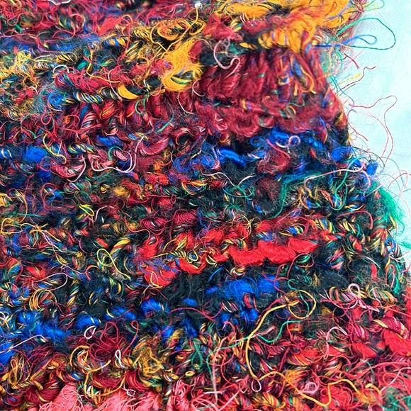 Silk Kathmandu Scarf Nepal Long Scarf 80”  vibrant Colors Pristine Cond - Picture 4 of 8